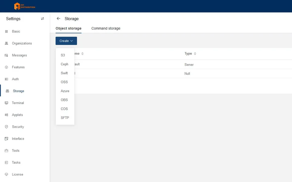 Настройка внешнего хранилища записей JumpServer PAM